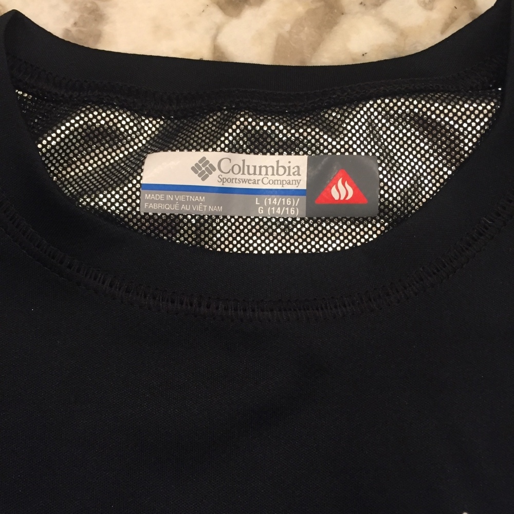Columbia black omni-shield base layer kids Large